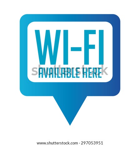 Isolated label with text for wifi hotspots. Vector illustration
