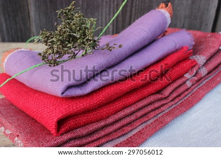 Flax clothes with small bunch of caraway