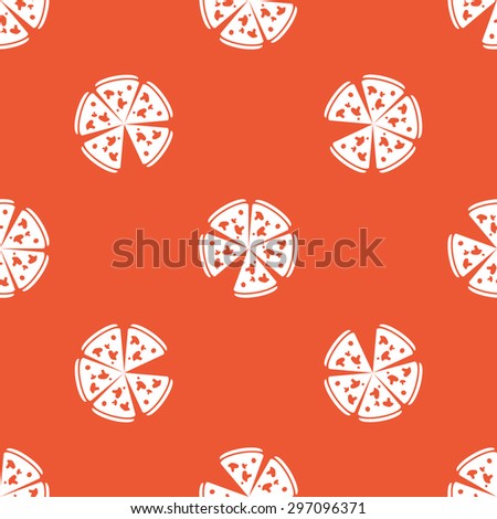 Image of pizza, repeated on orange background