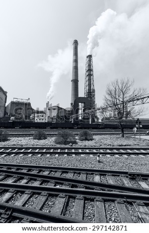 Steel mills smoke pollution