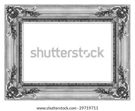 Picture silver frame with a decorative pattern