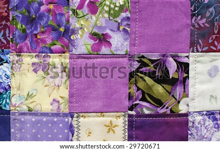 quilt blocks in purple shades