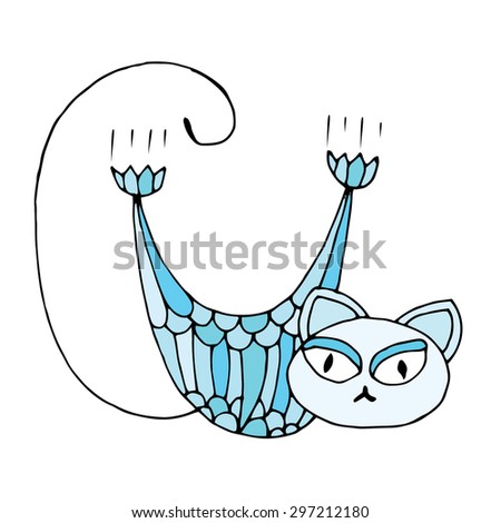 Stylized patterned illustration of cat