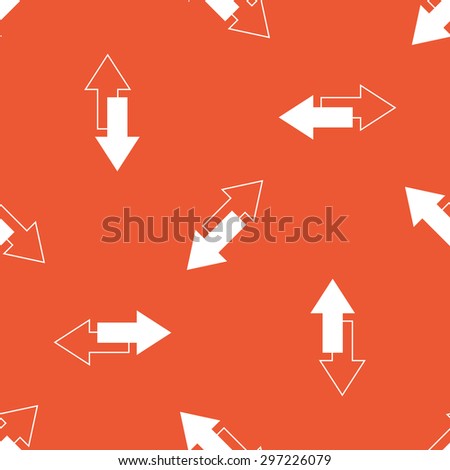 Image of two tilted opposite arrows, repeated on orange background