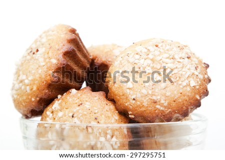 Peanut muffins with poppy isolated on a white background