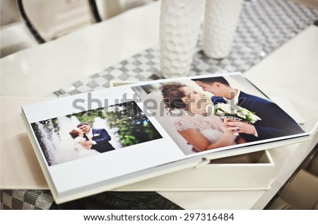 White classic wedding book and album