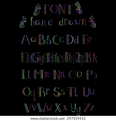 colorful alphabet letters a to z fonts. vector. 