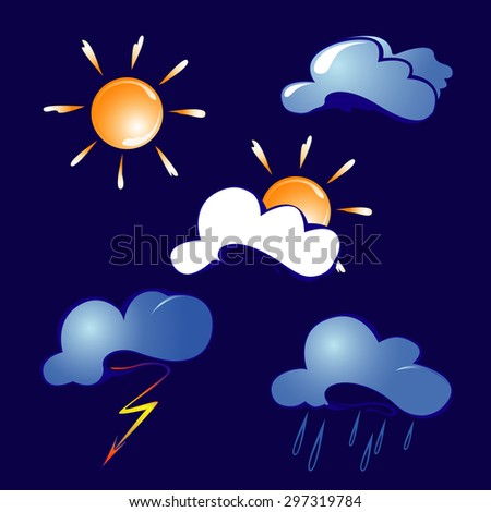 Vector symbols for weather forecast.
