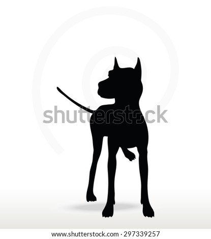 Vector Image - dog silhouette in leg raised pose isolated on white background 