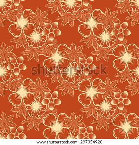 Seamless wallpaper pattern with flowers. Hand drawn flower pattern.  pattern with flowers and plants.  floral background