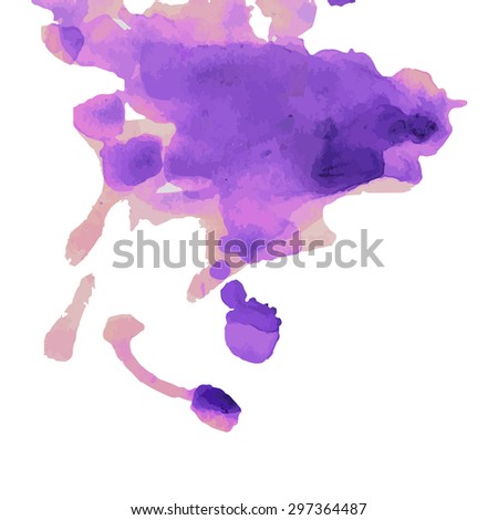 Watercolor splash isolated on white background. Vector illustration.