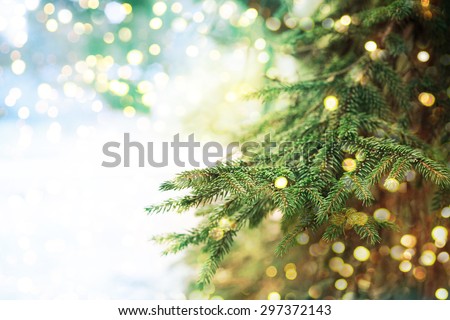 Closeup of Christmas-tree background Royalty-Free Stock Photo #297372143