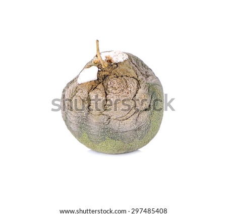  rotten melon from Japan on a white background.