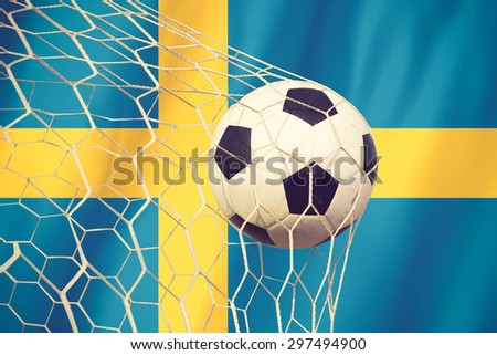 Sweden soccer ball vintage color 