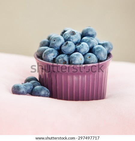 Bowl of fresh blueberries. Organic super food in a bowl concept for healthy eating and nutrition. 
