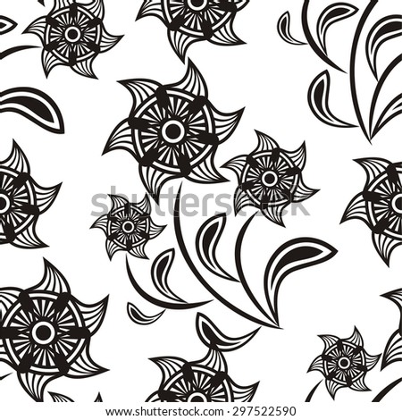 Floral nature pattern seamless background vector illustration