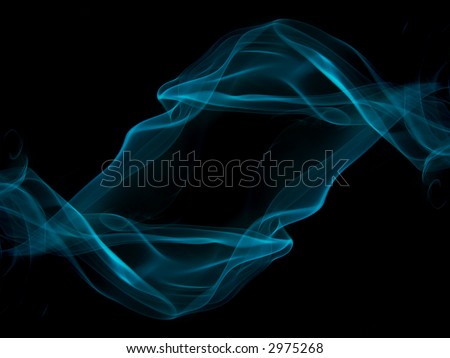 Mirrored wisps of blue smoke in motion, this is real smoke, not computer rendered.