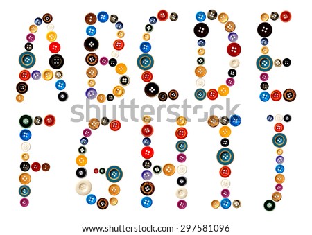 illustration vector handmade drawing abstract alphabet designs with buttons
