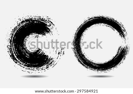 Grunge circles.Grunge round frames.Vector illustration.