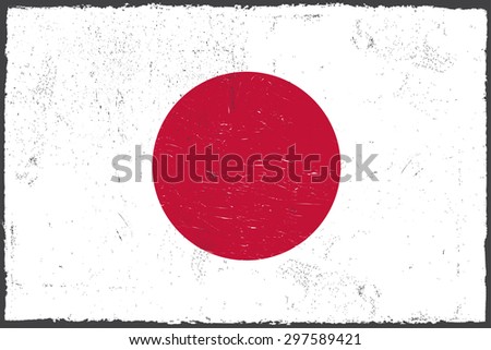 Grunge Japan flag.Japanese flag with grunge texture.Vector template.