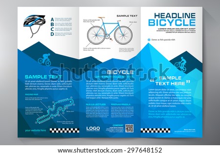 Brochure leaflet design tri-fold template. Vector illustration