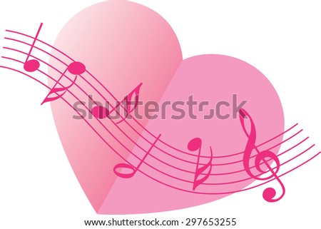 Heart shape with music note icon
