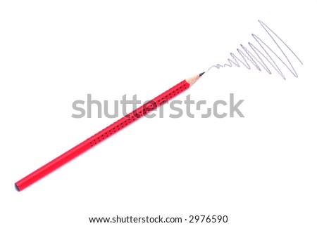  red pencil making marks on the sheet of paper