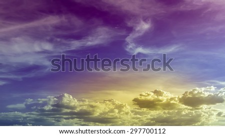 Amazing sky and white clouds natural background.
