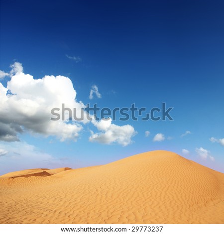 desert under the blue sky
