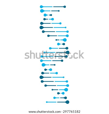 Abstract DNA strand symbol. Isolated on white background. Vector illustration, eps 8. Royalty-Free Stock Photo #297765182