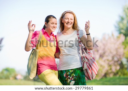 Mom and Daughter Having Fun
