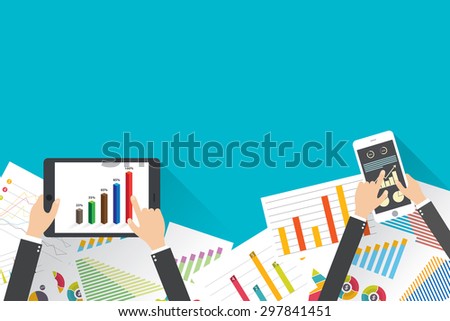 business finance investment with charts and graphs. vector
