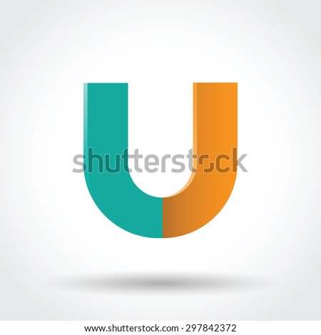 U letter symbol. Vector version of the file contains transparent objects. You can fully edit.