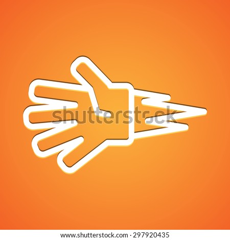 Rock-paper-scissors white icon on gradient orange background