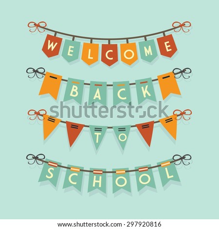 Welcome Back To School buntings and garlands decoration set