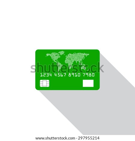  Credit card icon isolated on white background with shadow. Vector illustration. Eps10