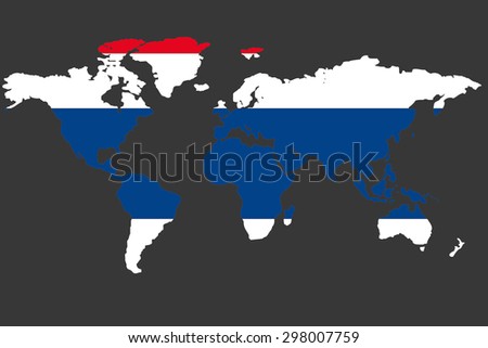An Illustrated Map of the world with the flag of Thailand