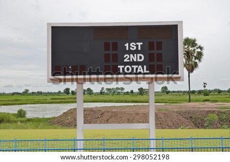 Football score board with nature background