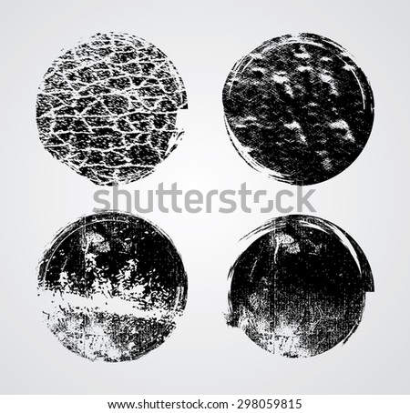 Vector Grunge Circle Collection . Distressed Geometric Rounded Shapes . 