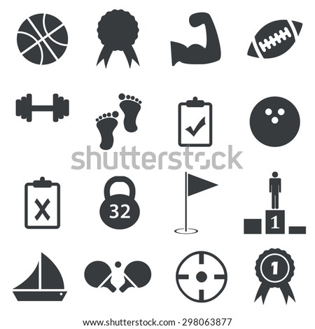 16 sport icons set
