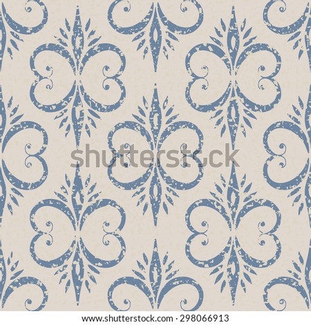 Vintage seamless pattern with floral ornament. Vector illustration