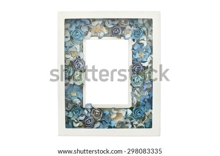 Blue rose picture frame