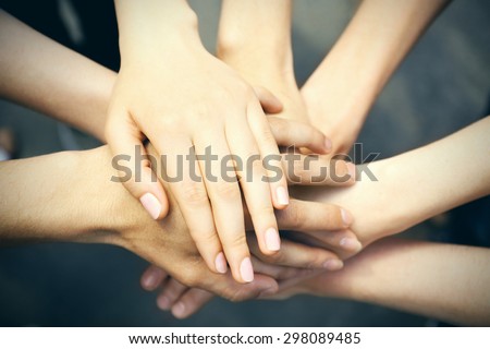 United hands close-up Royalty-Free Stock Photo #298089485