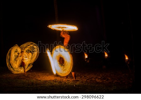 Beautiful fire show in Kood island,Thailand
