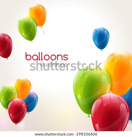  Flying vector festive balloons shiny with glossy balloons for holiday