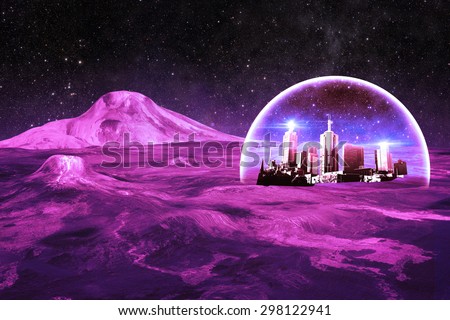 Purple Alien World - Elements of this Image Furnished by NASA