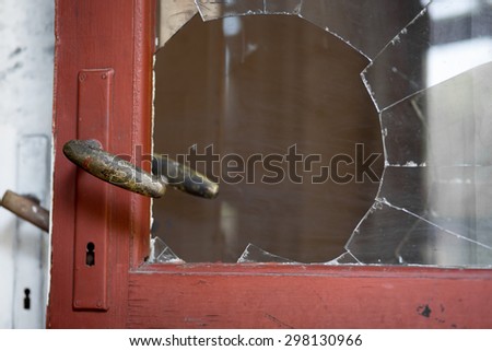 Color picture of a burglary crime scene with fingerprints Royalty-Free Stock Photo #298130966