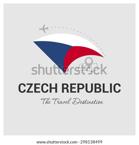 Czech Republic The Travel Destination logo - Vector travel company logo design - Country Flag Travel and Tourism concept t shirt graphics - vector illustration