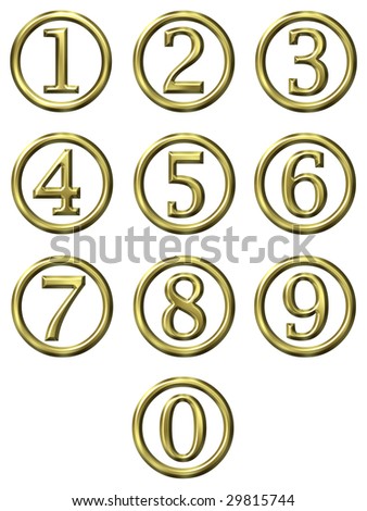 3d golden framed numbers
