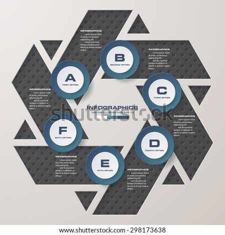 Abstract 6 steps infographis elements.Vector illustration.